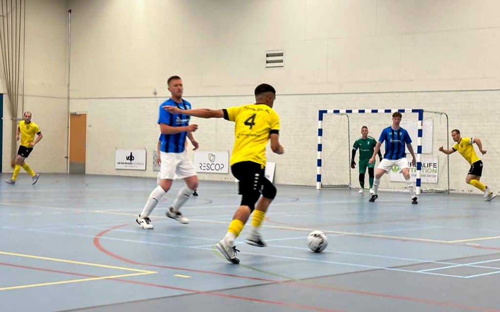 Spelmoment tijdens de wedstrijd tegen ZVS/Bodemflex